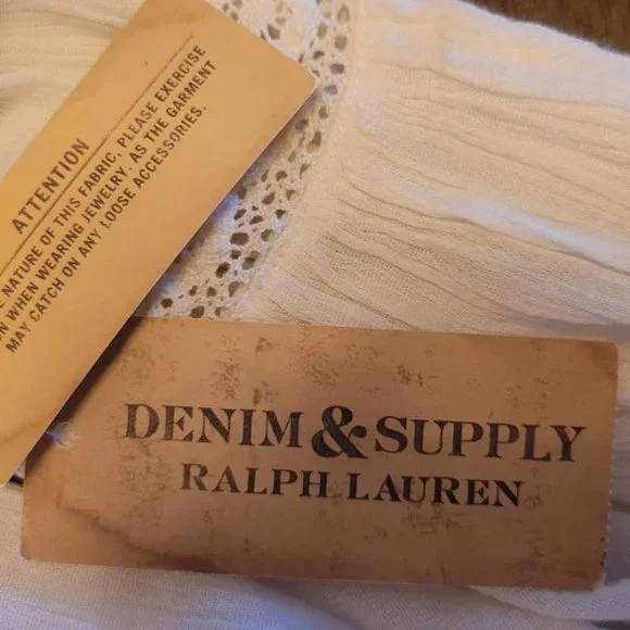 Ralph Lauren Denim & Supply white boho chic women's blouse - XS/TP - Picture 8 of 9